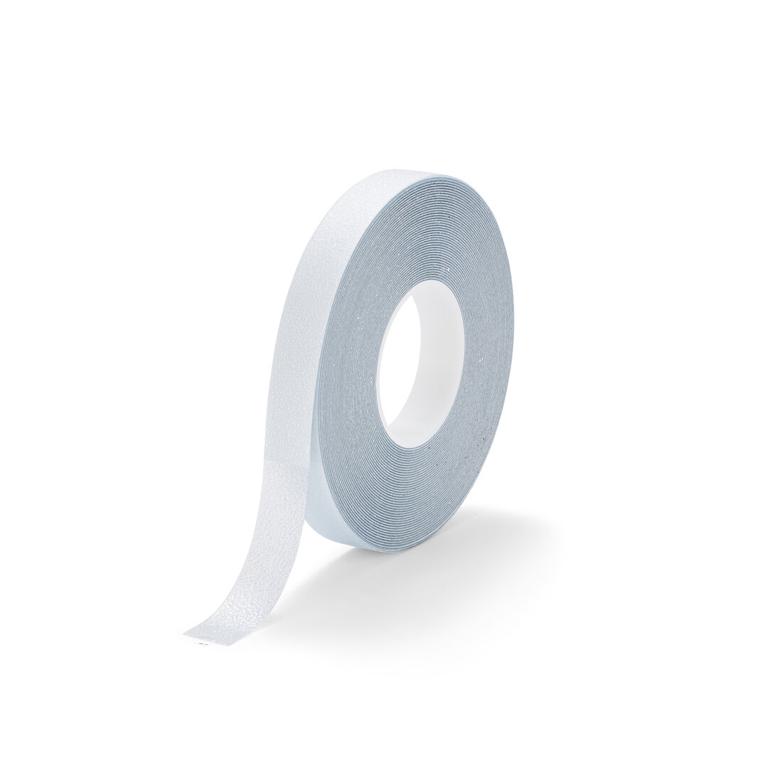 Priehľadná plastová vodeodolná protišmyková páska FLOMA Super Resilient - dĺžka 18,3 m, šírka 2,5 cm a hrúbka 1,3 mm