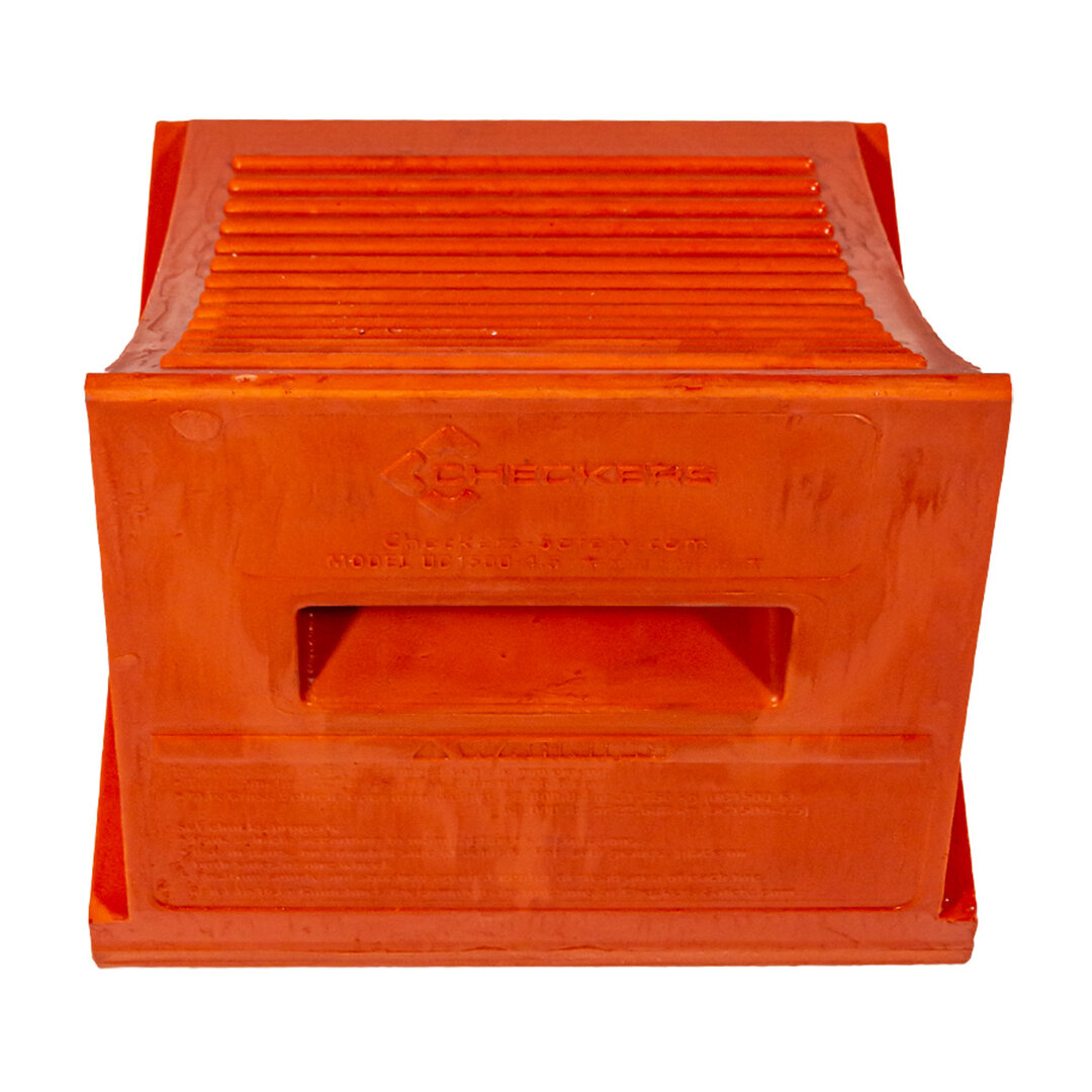 Červený plastový zakladací klin UC1500-6 - dĺžka 28,5 cm, šírka 22,5 cm, výška 21 cm