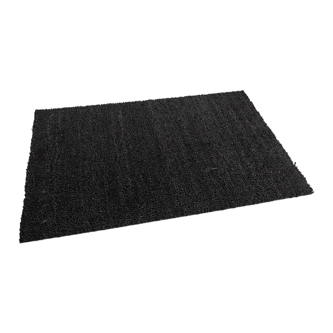 Černá kokosová rohožka FLOMA Rucco - délka 40 cm, šířka 60 cm, výška 1,7 cm