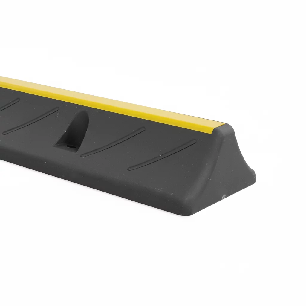 Radstopper aus Gummi WS - Länge 100 cm, Breite 30 cm, Höhe 15 cm - Schwarz-Gelb