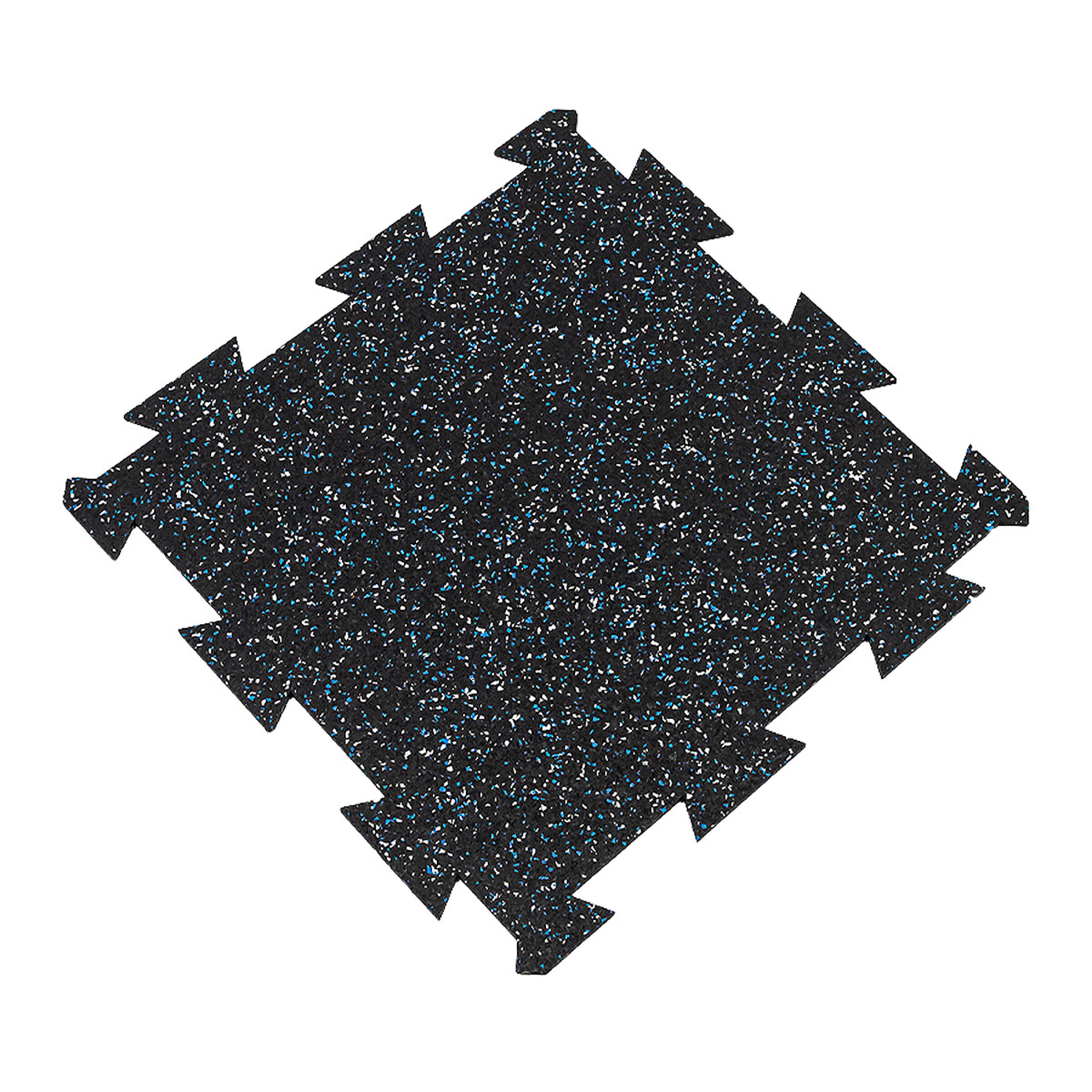 Černo-bílo-modrá gumová modulová puzzle dlaždice (střed) FLOMA FitFlo SF1050 - délka 50 cm, šířka 50 cm, výška 0,8 cm