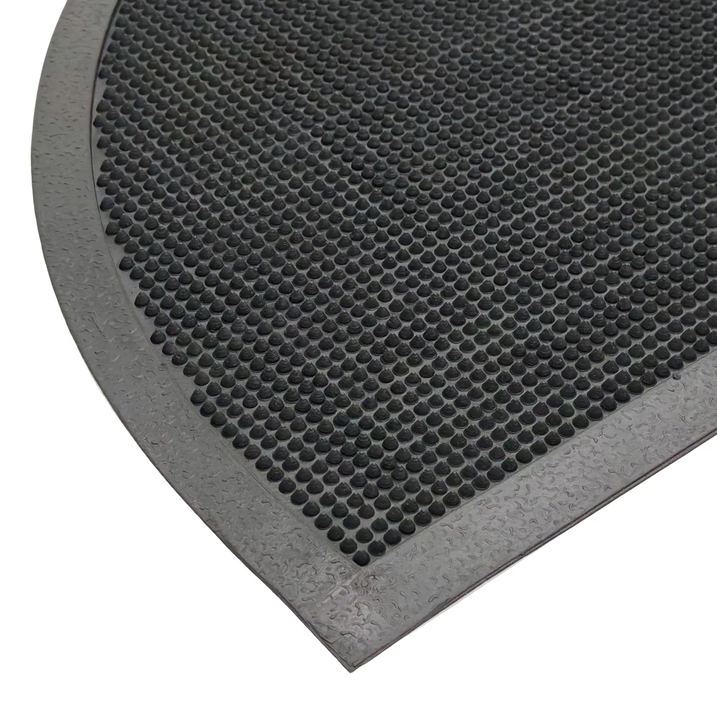Gumová čisticí venkovní vstupní půlkruhová rohož FLOMA PSHR11 - délka 45 cm, šířka 75 cm, výška 0,6 cm