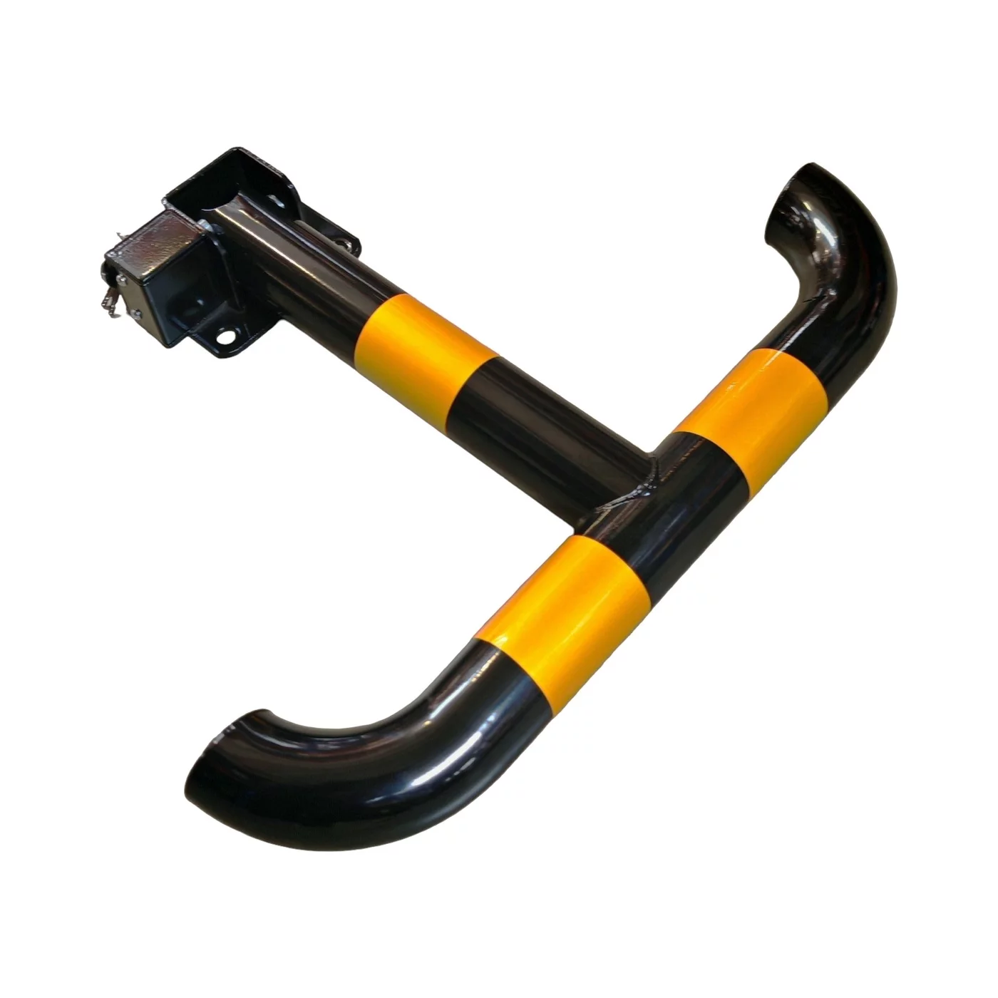 Klappbare Parkschranke aus Stahl FLOMA PB20 - Länge 55 cm, Höhe 40 cm, Dicke 7 cm - Schwarz-Gelb