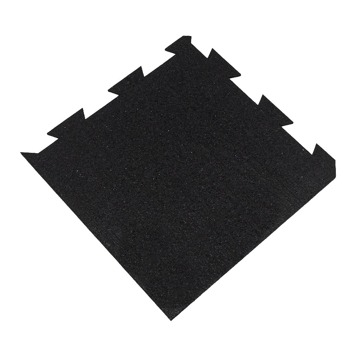 Černá gumová modulová puzzle dlaždice (roh) FLOMA FitFlo SF1050 - délka 50 cm, šířka 50 cm, výška 0,8 cm