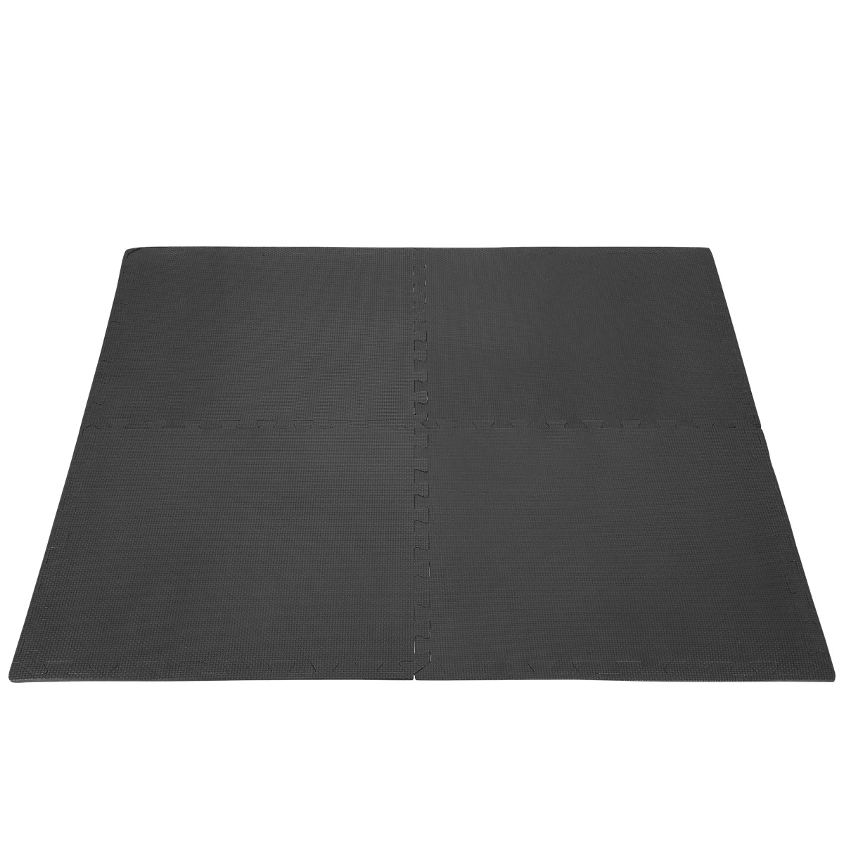 Čierna penová puzzle podložka (4 ks) ONE FITNESS - dĺžka 122 cm, šírka 122 cm, výška 1 cm