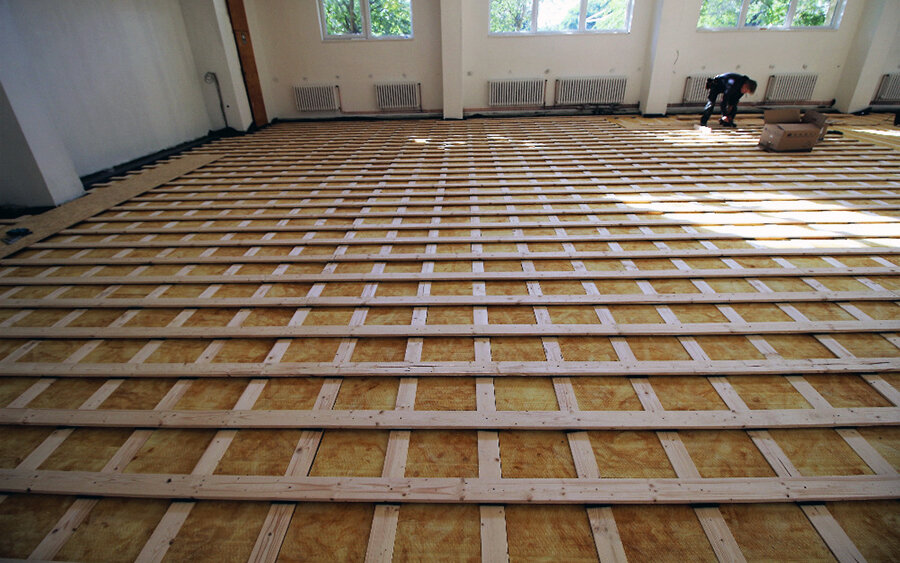 Gumové podložky v konstrukci sportovní podlahy